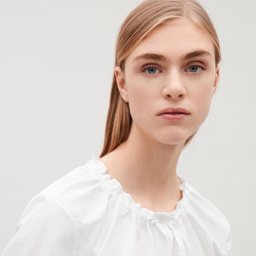 🌾 COS Off White Button Down with Tie Detail